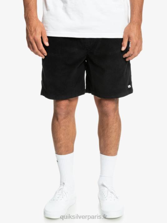 Hommes Quiksilver short en velours côtelé taxer D6PT360 noir