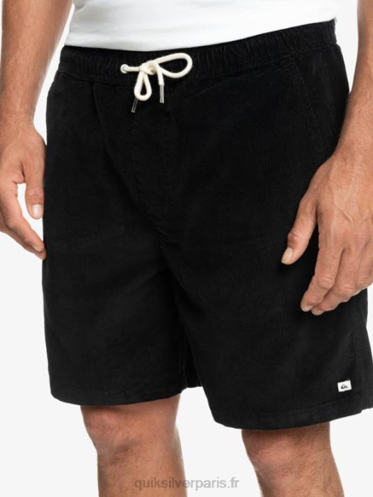 Hommes Quiksilver short en velours côtelé taxer D6PT360 noir