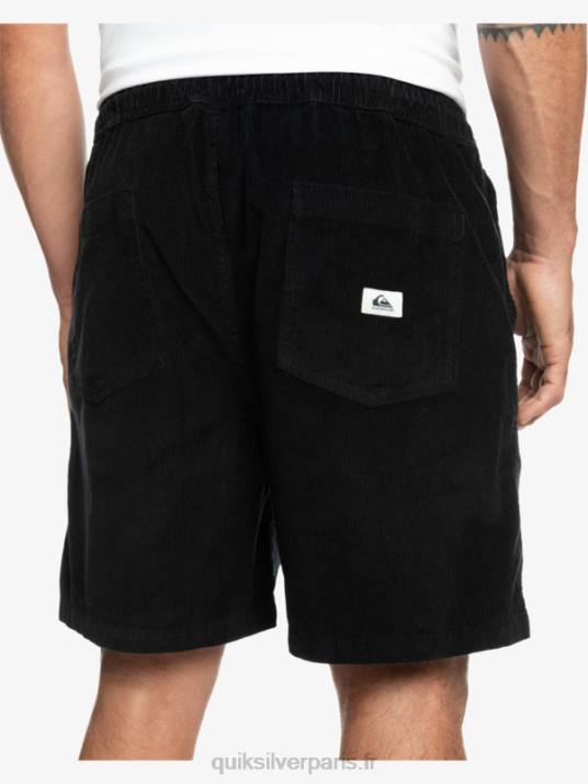 Hommes Quiksilver short en velours côtelé taxer D6PT360 noir