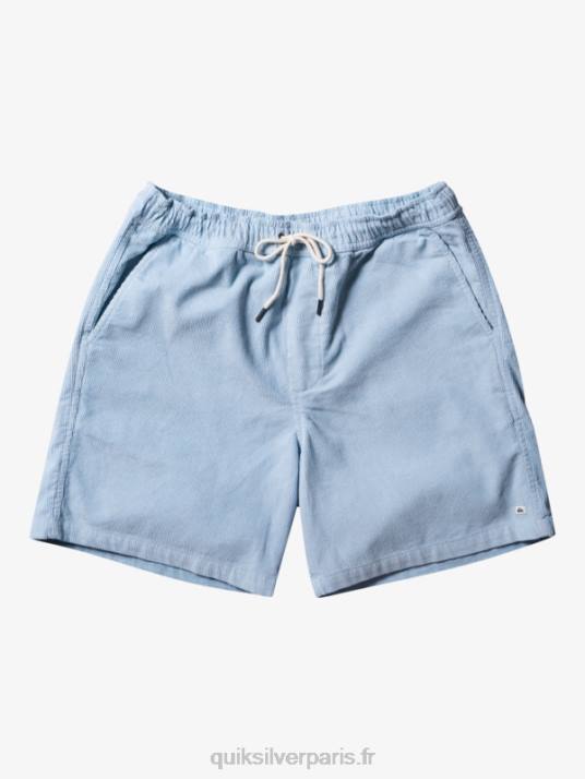 Hommes Quiksilver short en velours côtelé taxer D6PT361 bleu céleste