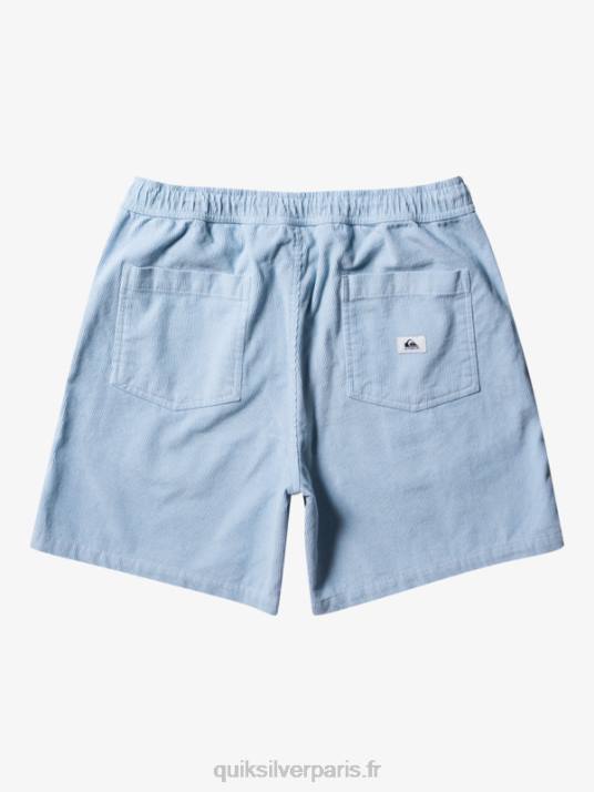 Hommes Quiksilver short en velours côtelé taxer D6PT361 bleu céleste