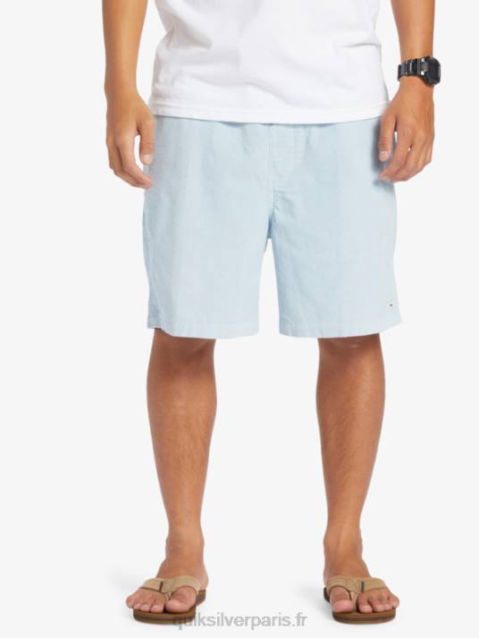 Hommes Quiksilver short en velours côtelé taxer D6PT361 bleu céleste