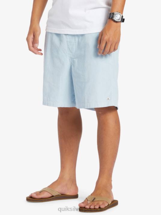 Hommes Quiksilver short en velours côtelé taxer D6PT361 bleu céleste
