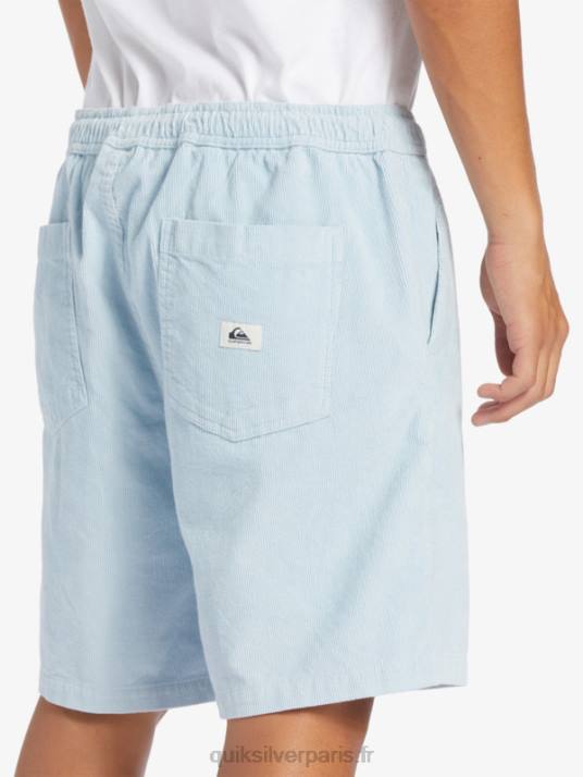 Hommes Quiksilver short en velours côtelé taxer D6PT361 bleu céleste