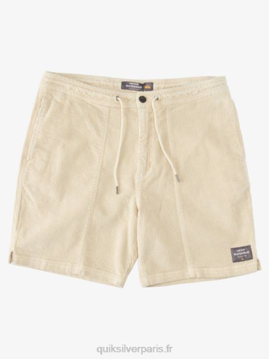 Hommes Quiksilver short en velours côtelé waterman D6PT873 riz brun