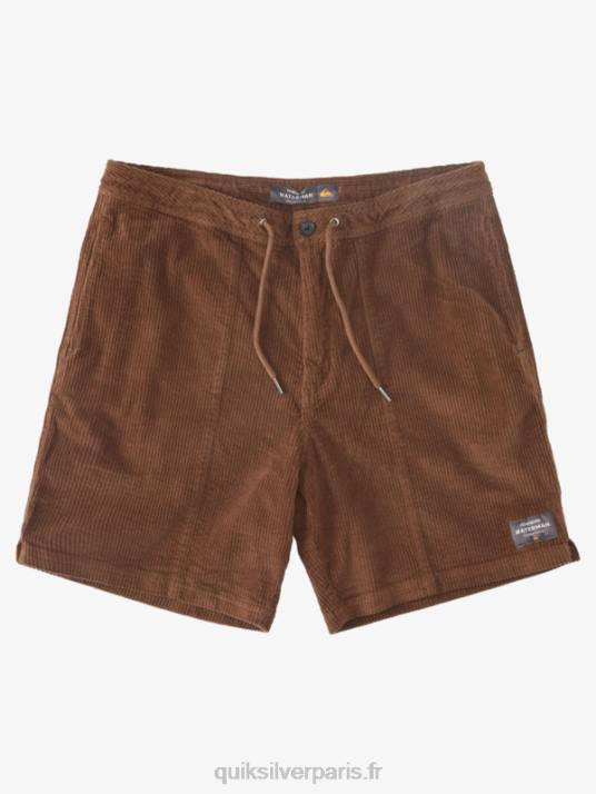 Hommes Quiksilver short en velours côtelé waterman D6PT875 terre noire