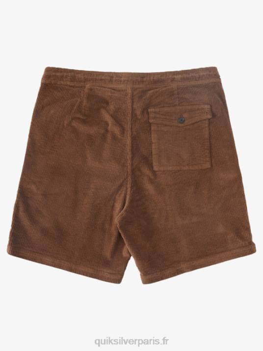 Hommes Quiksilver short en velours côtelé waterman D6PT875 terre noire