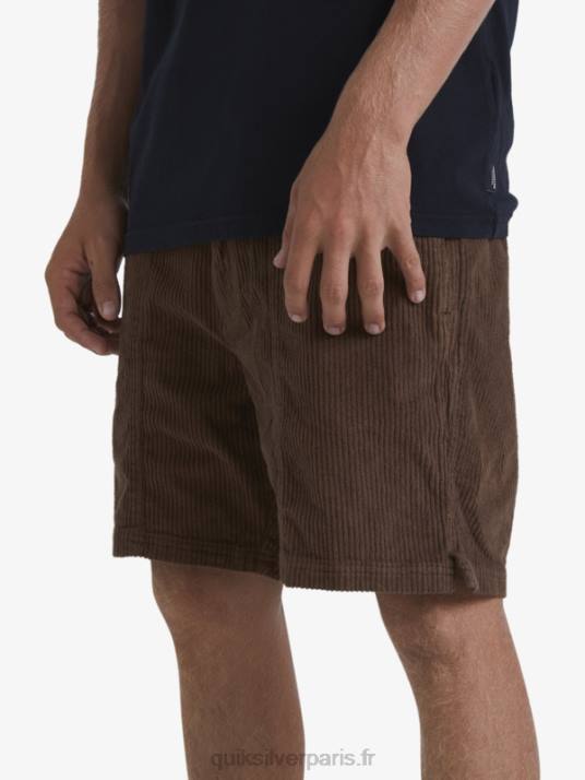 Hommes Quiksilver short en velours côtelé waterman D6PT875 terre noire