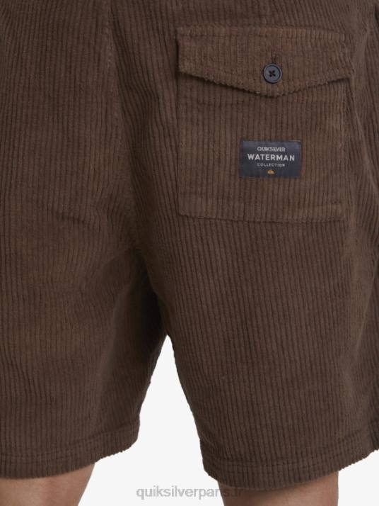 Hommes Quiksilver short en velours côtelé waterman D6PT875 terre noire