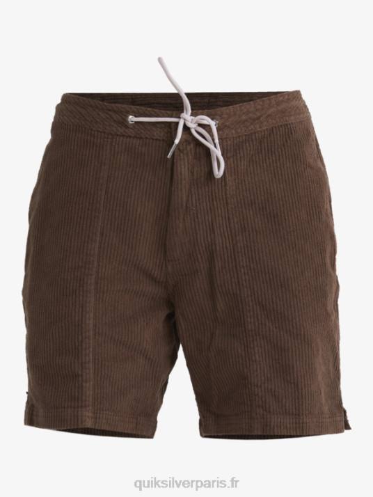 Hommes Quiksilver short en velours côtelé waterman D6PT875 terre noire