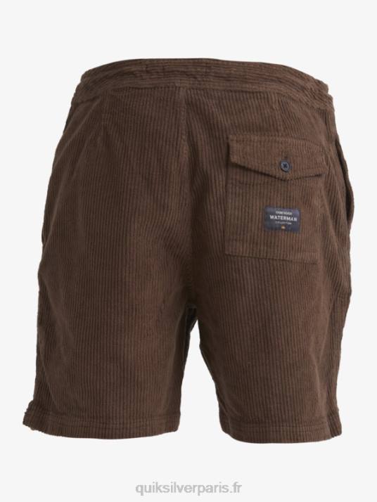 Hommes Quiksilver short en velours côtelé waterman D6PT875 terre noire