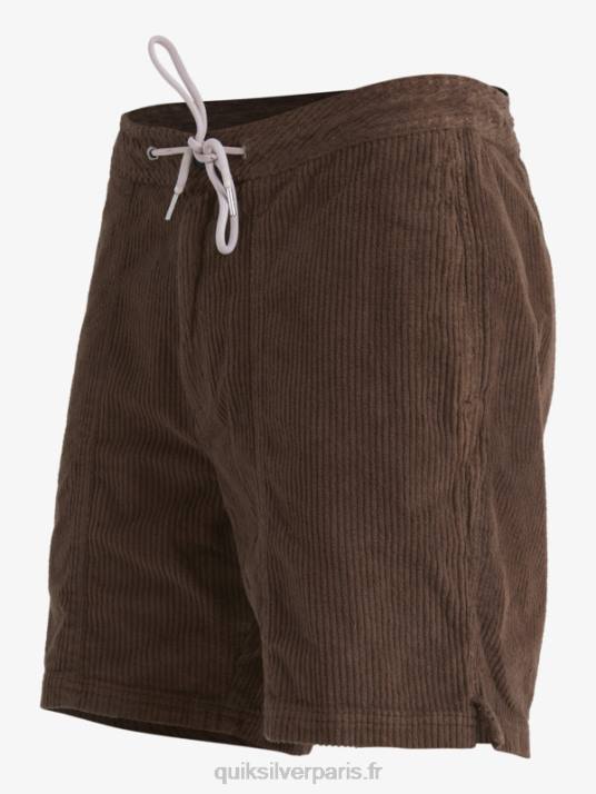 Hommes Quiksilver short en velours côtelé waterman D6PT875 terre noire