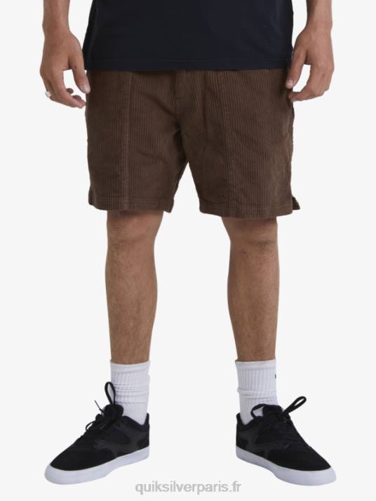 Hommes Quiksilver short en velours côtelé waterman D6PT875 terre noire