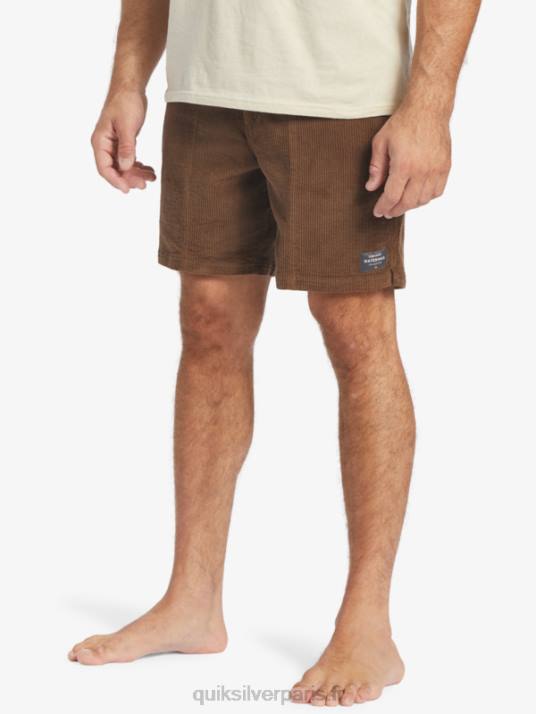 Hommes Quiksilver short en velours côtelé waterman D6PT875 terre noire