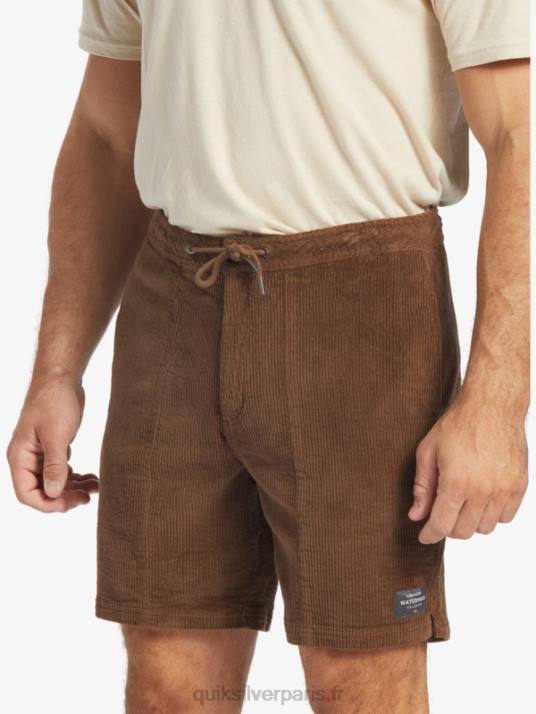 Hommes Quiksilver short en velours côtelé waterman D6PT875 terre noire