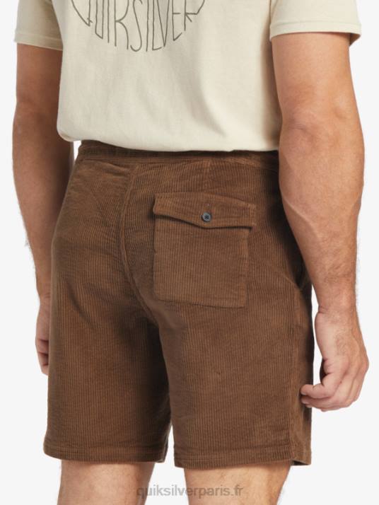 Hommes Quiksilver short en velours côtelé waterman D6PT875 terre noire
