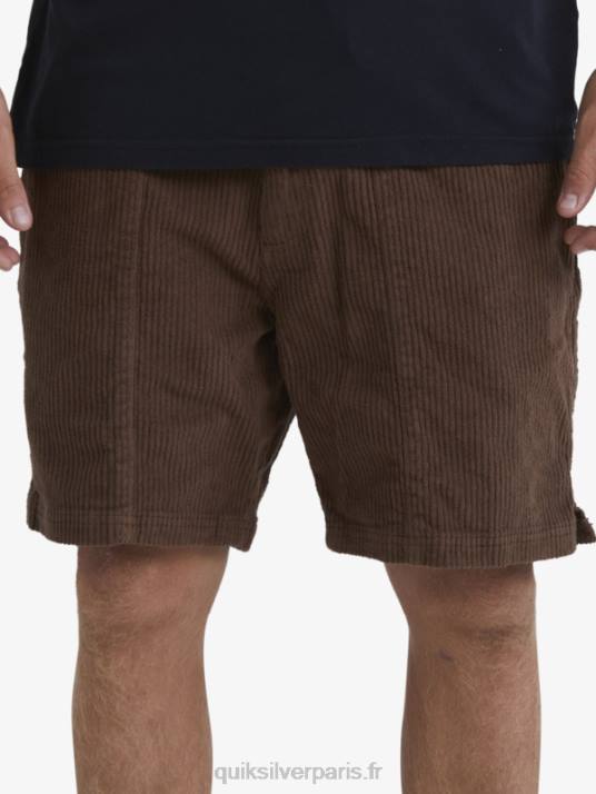 Hommes Quiksilver short en velours côtelé waterman D6PT875 terre noire