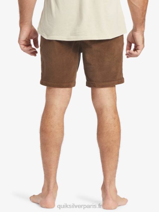 Hommes Quiksilver short en velours côtelé waterman D6PT875 terre noire