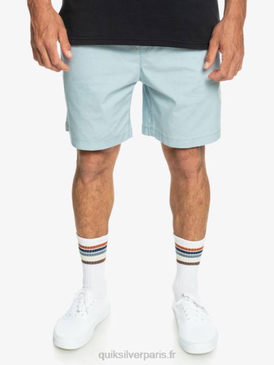 Hommes Quiksilver short élastiqué taxer D6PT324 bleu céleste