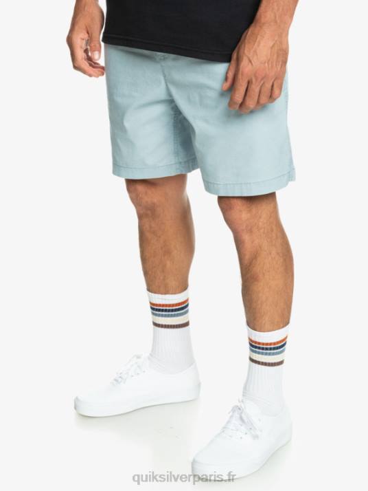 Hommes Quiksilver short élastiqué taxer D6PT324 bleu céleste