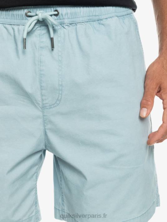 Hommes Quiksilver short élastiqué taxer D6PT324 bleu céleste