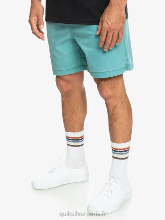 Hommes Quiksilver short élastiqué taxer D6PT325 bleu de bretagne