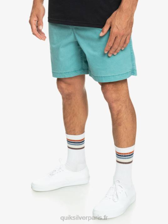 Hommes Quiksilver short élastiqué taxer D6PT325 bleu de bretagne
