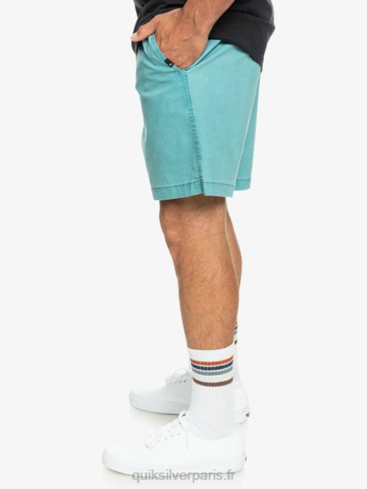 Hommes Quiksilver short élastiqué taxer D6PT325 bleu de bretagne