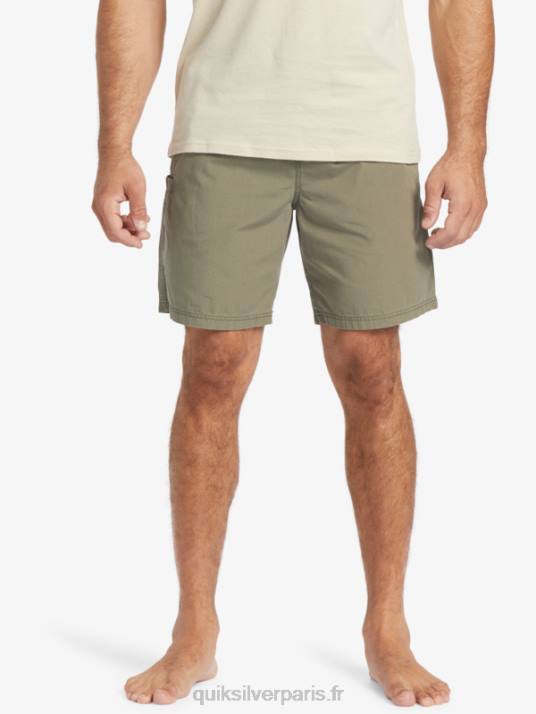 Hommes Quiksilver short waterman last light élastiqué 19 D6PT253 olive poussiéreuse