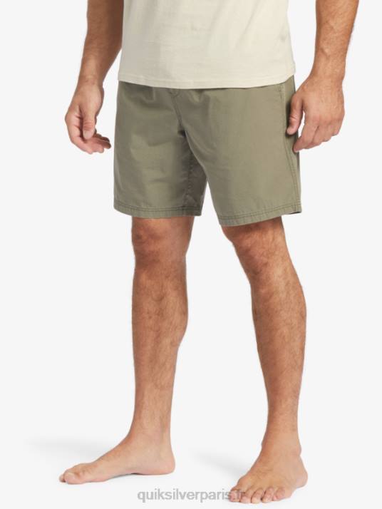 Hommes Quiksilver short waterman last light élastiqué 19 D6PT253 olive poussiéreuse