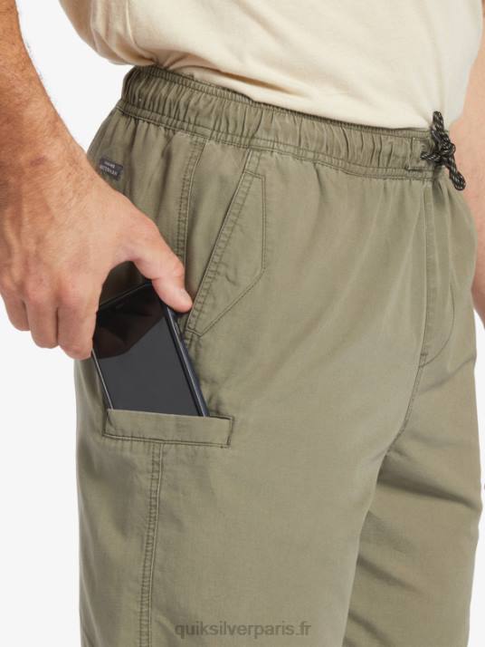 Hommes Quiksilver short waterman last light élastiqué 19 D6PT253 olive poussiéreuse