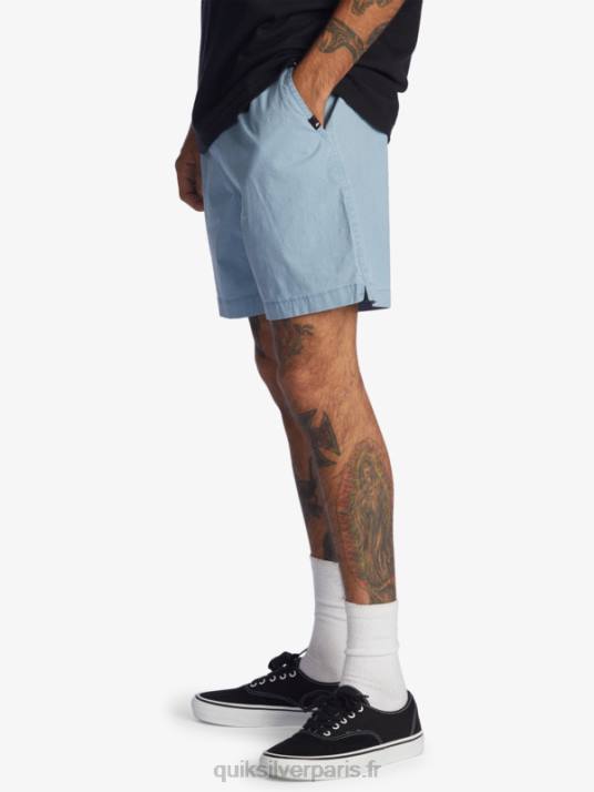 Hommes Quiksilver taxer 17 short taille élastique D6PT1379 jean délavé