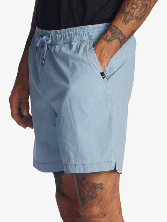 Hommes Quiksilver taxer 17 short taille élastique D6PT1379 jean délavé