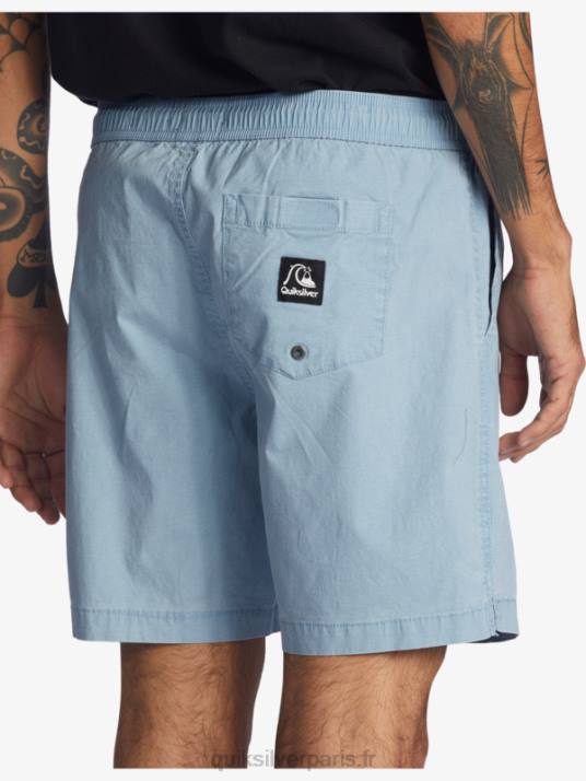Hommes Quiksilver taxer 17 short taille élastique D6PT1379 jean délavé