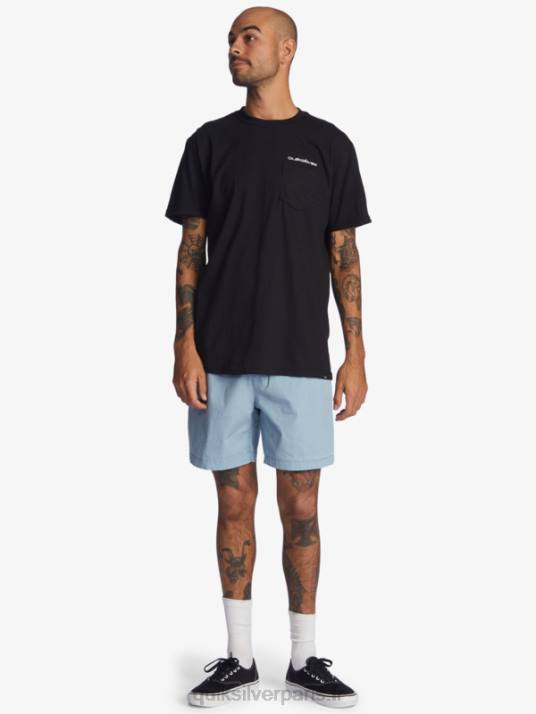 Hommes Quiksilver taxer 17 short taille élastique D6PT1379 jean délavé