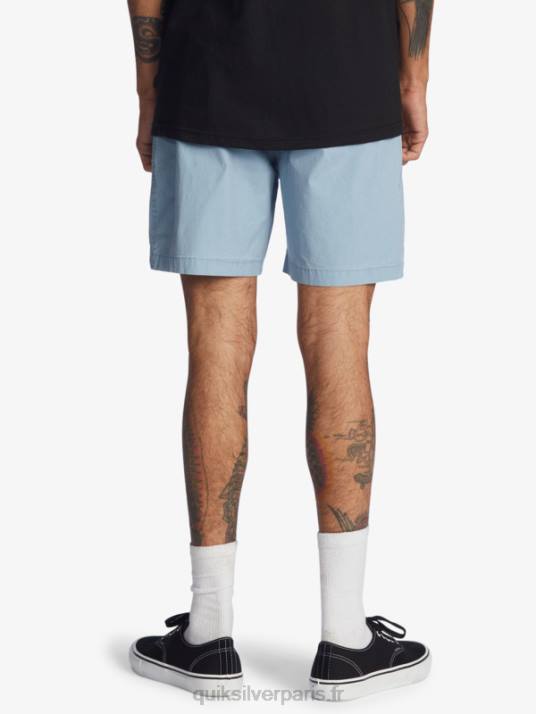 Hommes Quiksilver taxer 17 short taille élastique D6PT1379 jean délavé