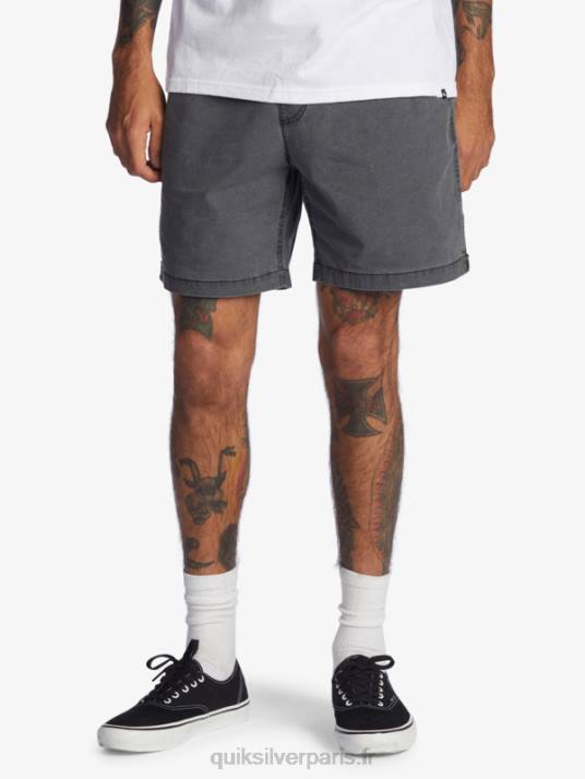 Hommes Quiksilver taxer 17 short taille élastique D6PT1381 noir
