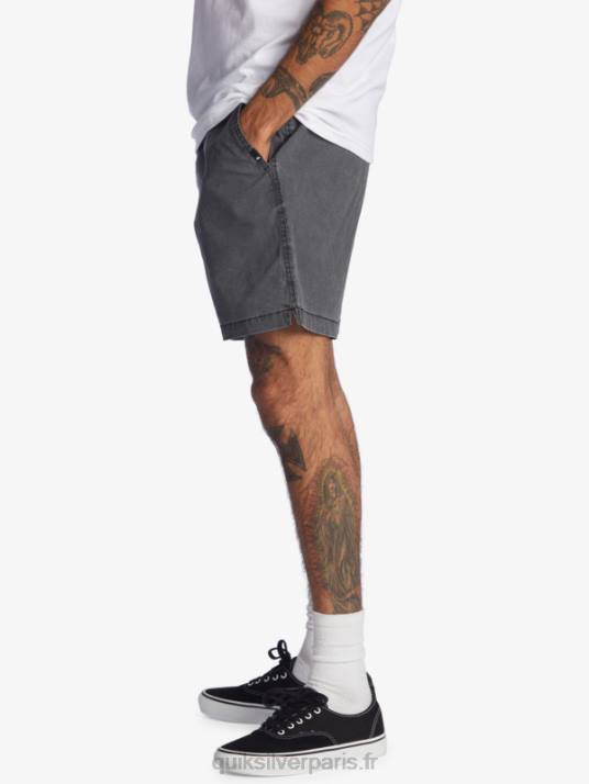 Hommes Quiksilver taxer 17 short taille élastique D6PT1381 noir