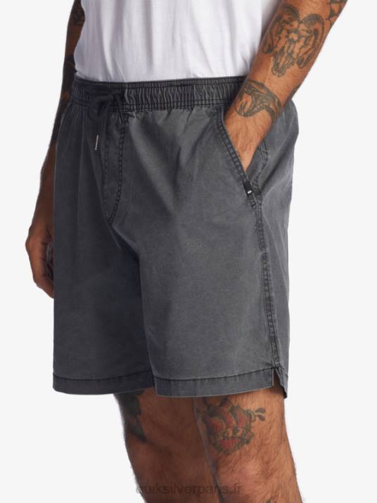 Hommes Quiksilver taxer 17 short taille élastique D6PT1381 noir