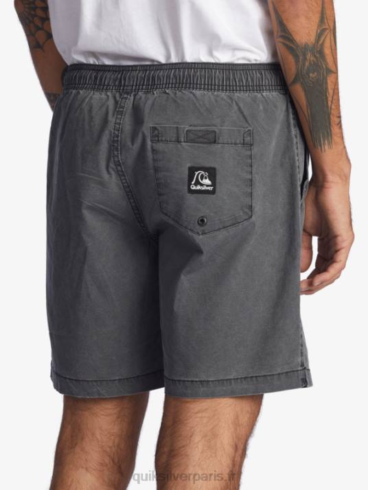 Hommes Quiksilver taxer 17 short taille élastique D6PT1381 noir