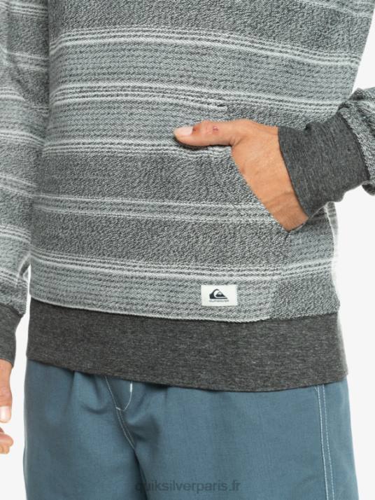 Hommes Quiksilver grand sweat à capuche otway D6PT580 rayure otway noire