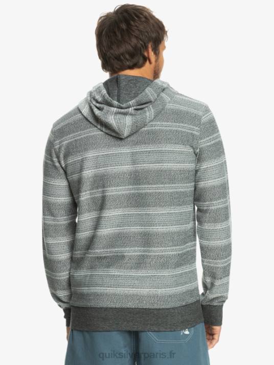 Hommes Quiksilver grand sweat à capuche otway D6PT580 rayure otway noire