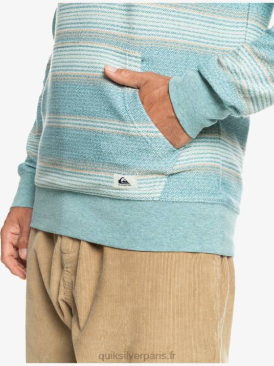 Hommes Quiksilver grand sweat à capuche otway D6PT581 rayure otway bleu bretagne