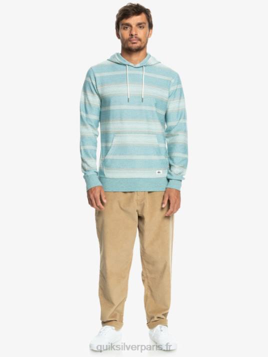 Hommes Quiksilver grand sweat à capuche otway D6PT581 rayure otway bleu bretagne