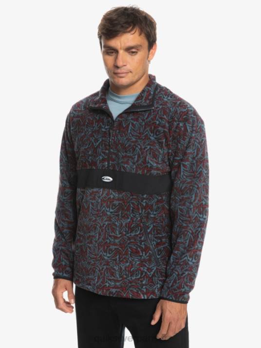 Hommes Quiksilver polaire saturn demi-zip D6PT1562 Saturne bleu provençal