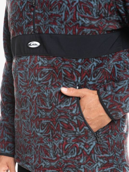 Hommes Quiksilver polaire saturn demi-zip D6PT1562 Saturne bleu provençal