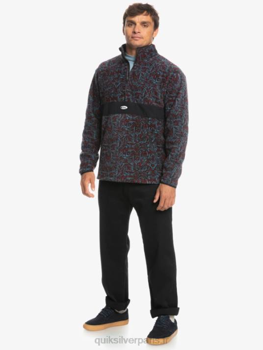 Hommes Quiksilver polaire saturn demi-zip D6PT1562 Saturne bleu provençal