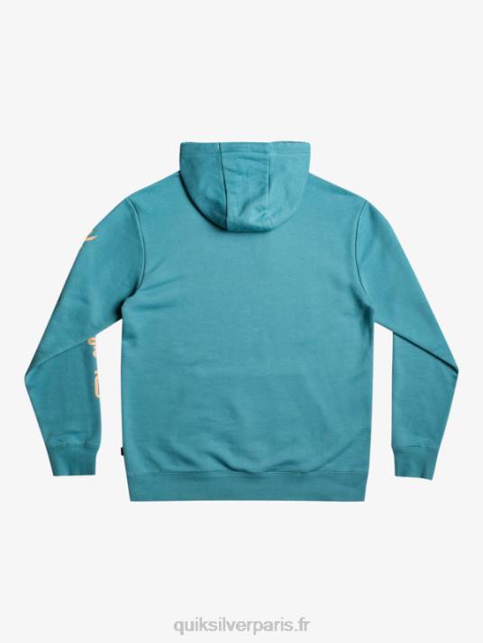 Hommes Quiksilver pull à capuche en polaire avec logo omni D6PT1030 bleu de bretagne