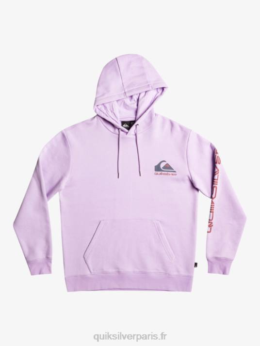 Hommes Quiksilver pull à capuche en polaire avec logo omni D6PT1031 lilas pastel