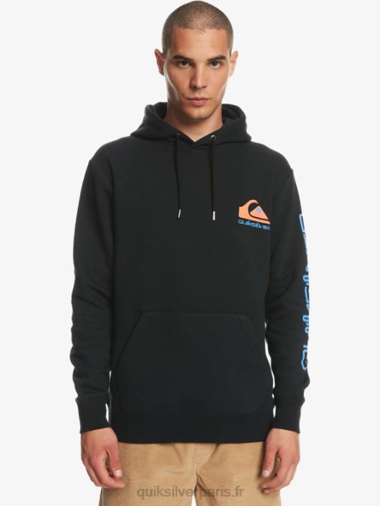 Hommes Quiksilver pull à capuche en polaire avec logo omni D6PT1032 noir